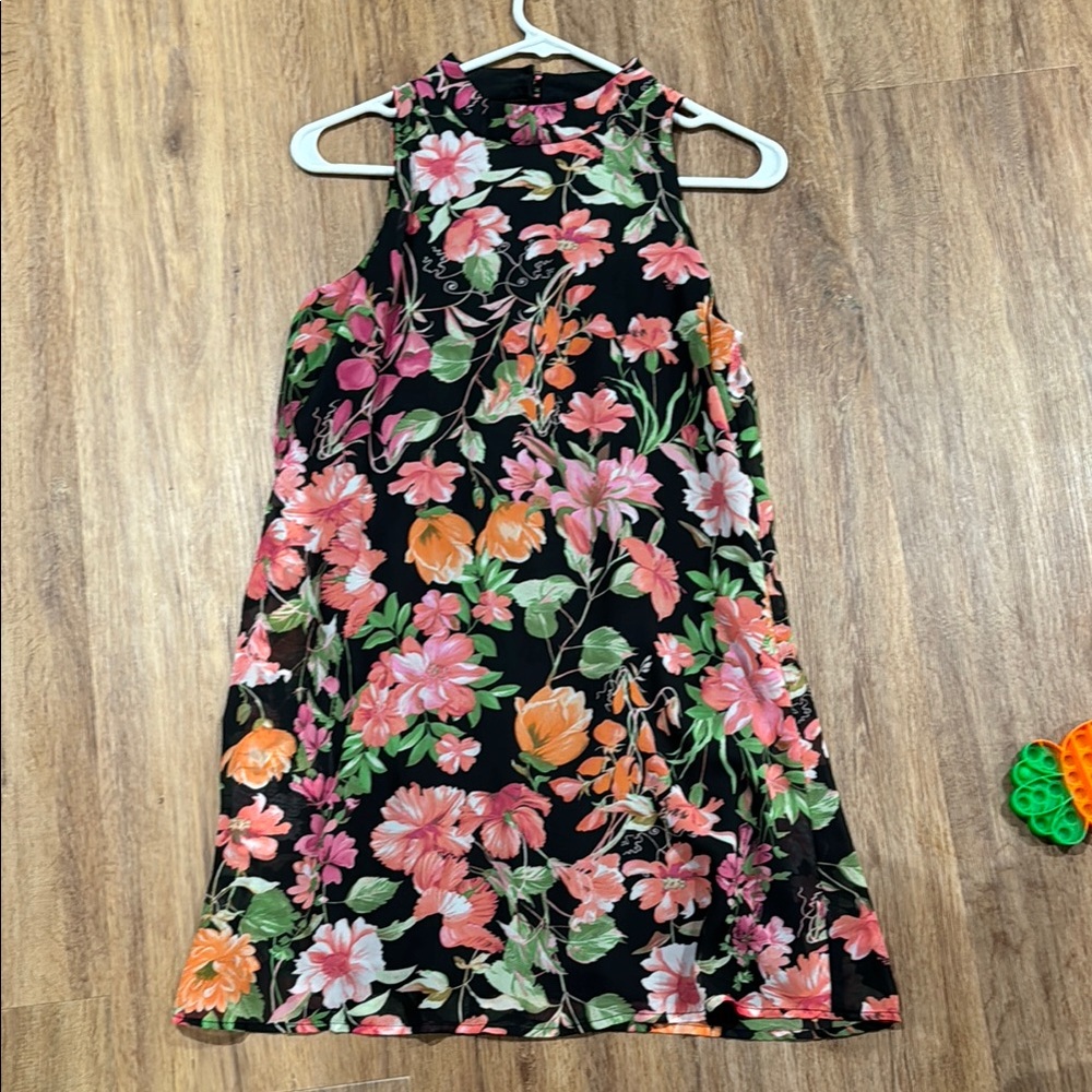 Women’s Floral Dress - Black and Pink